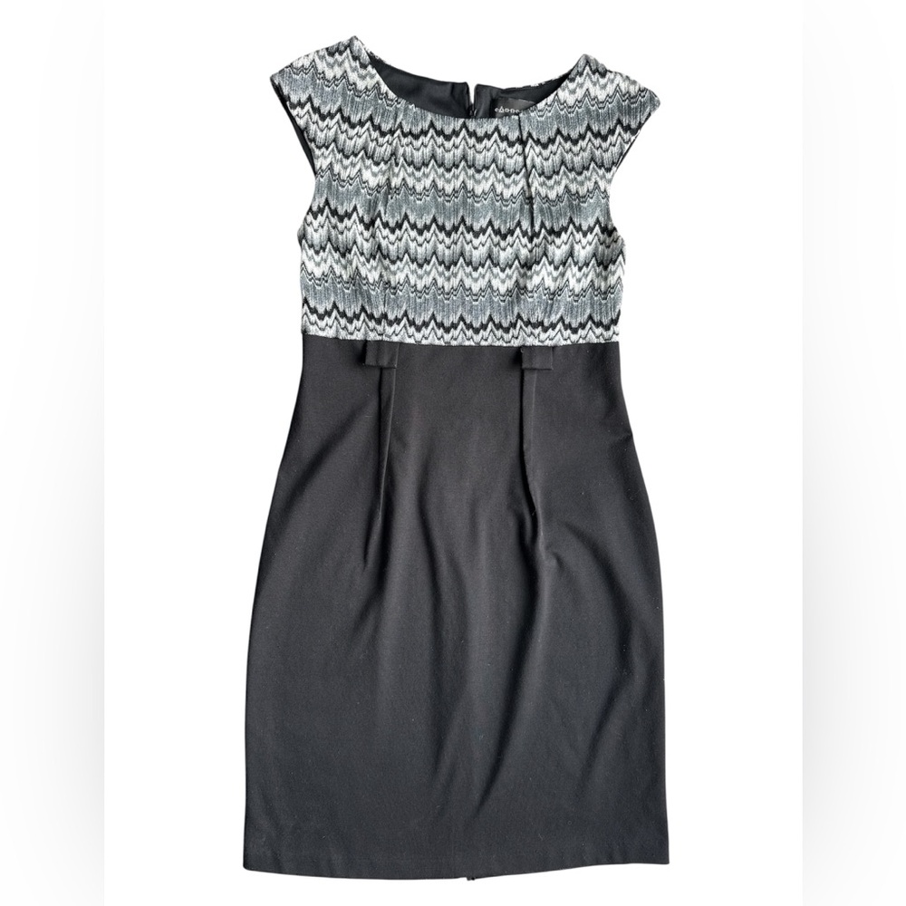 Connected Apparel Monochrome Patterned Midi Dress